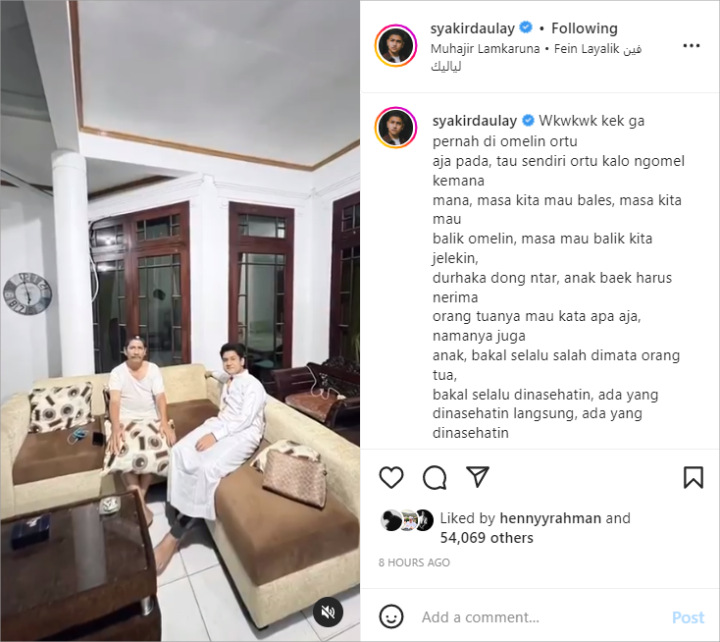 Syakir Daulay Ramai Disemangati Usai Bagikan Sudut Pandang Soal Omelan Ortu