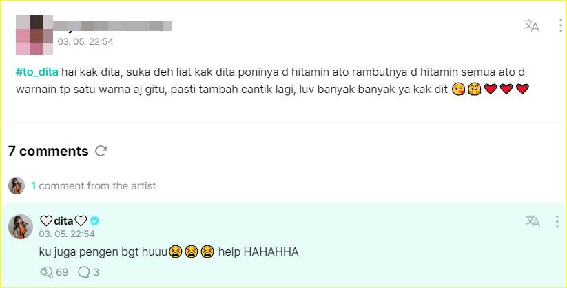 Dita Karang Secret Number bosan dengan gaya rambut kuaci