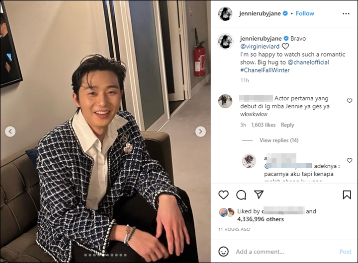 Posting Senyum Ganteng Park Seo Joon, Jennie BLACKPINK: Aku Sangat Senang