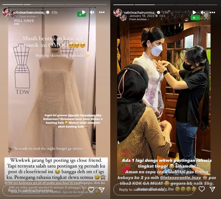 Postingan Close Friend Sabrina Chairunnisa Bocor, Curhatan Jelang Nikah Terungkap