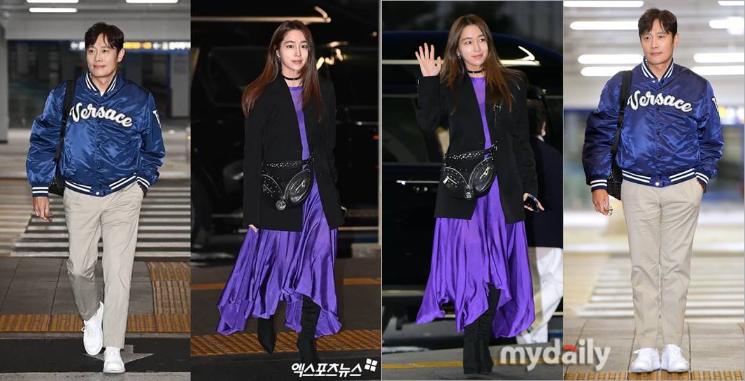 Potret Lee Byung Hun dan Lee Min Jung di bandara