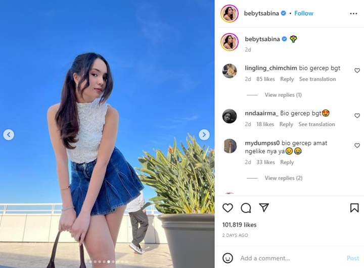 Gercep Like Foto Cantik Beby Tsabina, Bio One Auto Digoda Soal Tato di Leher