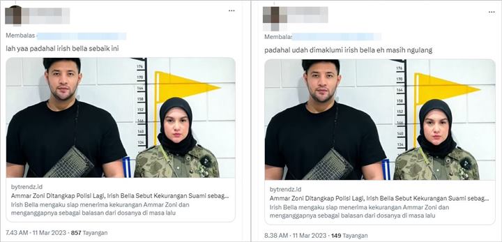 Ammar Zoni Jadi Tersangka Kasus Sabu, Kebaikan Irish Bella Pernah Komentari Watak Suami Disorot Lagi
