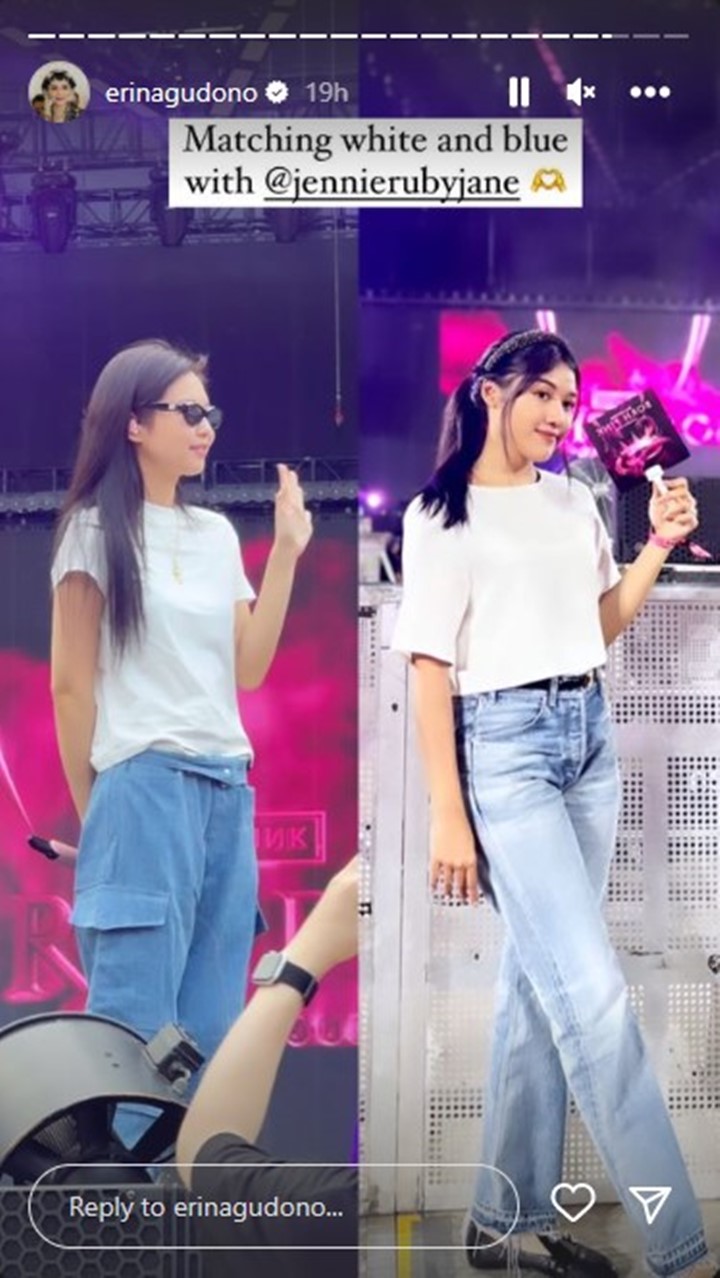 Matching Outfit, Erina Gudono Gak Tega Jennie Kepanasan di Konser BLACKPINK Jakarta