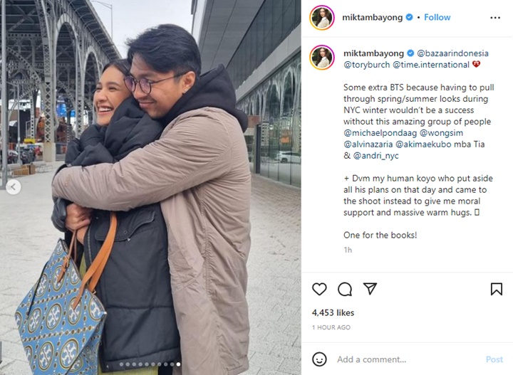 Mikha Tambayong Kedinginan Saat Pemotretan di US, Deva Mahenra Beri Pelukan Hangat