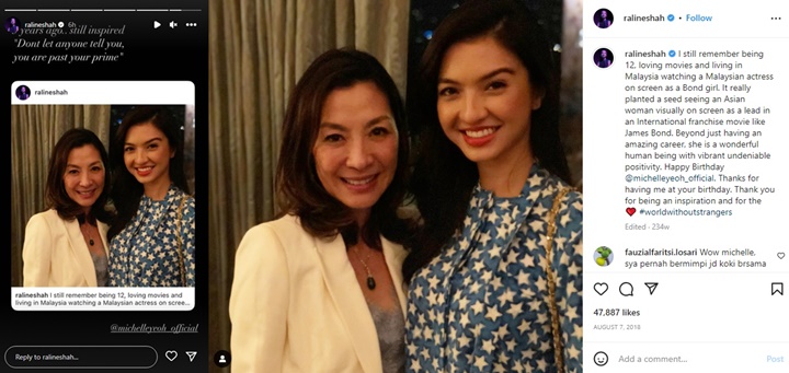 Raline Shah Pamer Foto Jadul Saat Diundang ke Pesta Ulang Tahun Michelle Yeoh