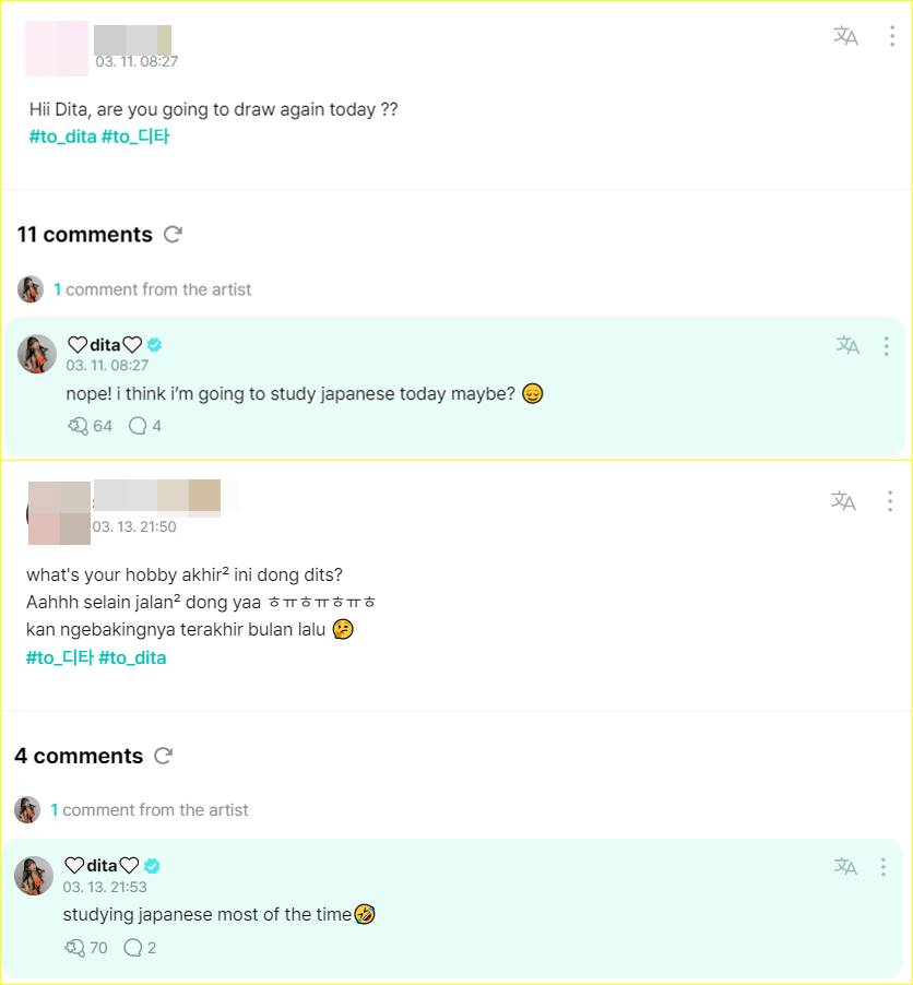 Dita Karang Secret Number rajin belajar bahasa Jepang