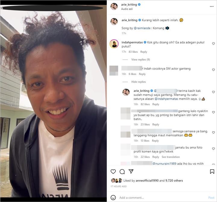 Indah Permatasari Disebut Cocok dengan Aktor Tampan, Jawaban Arie Kriting Telak