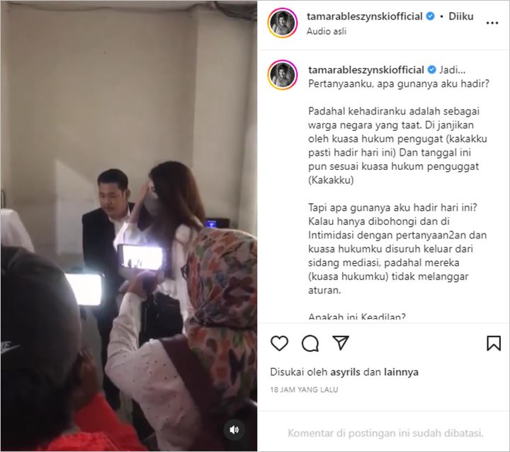 Tamara Bleszynski Tertekan Usai Sang Kuasa Hukum Diminta Keluar Ruang Mediasi Gugatan Rp 34 M