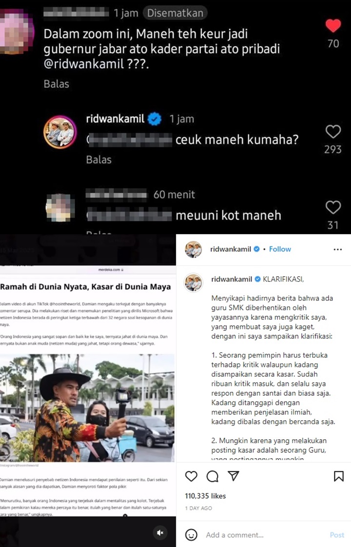 Ridwan Kamil Digeruduk Usai Diduga Perintahkan Pecat Guru Gegara Komentar Tak Sopan