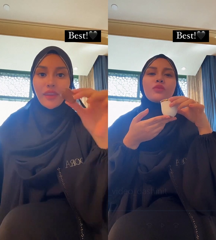 Aurel Pakai Abaya Buatan Sendiri