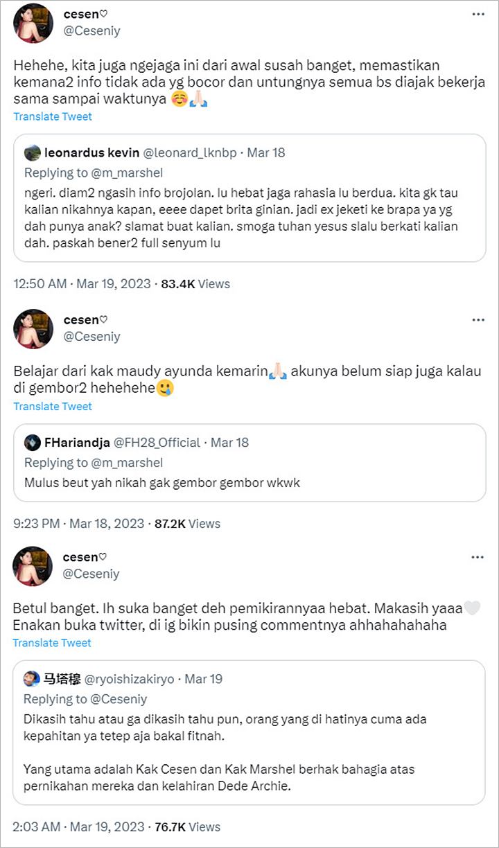 Cesen Eks JKT48 Istri Marshel Widianto Tanggapi Fitnah Imbas Nikah Diam-diam