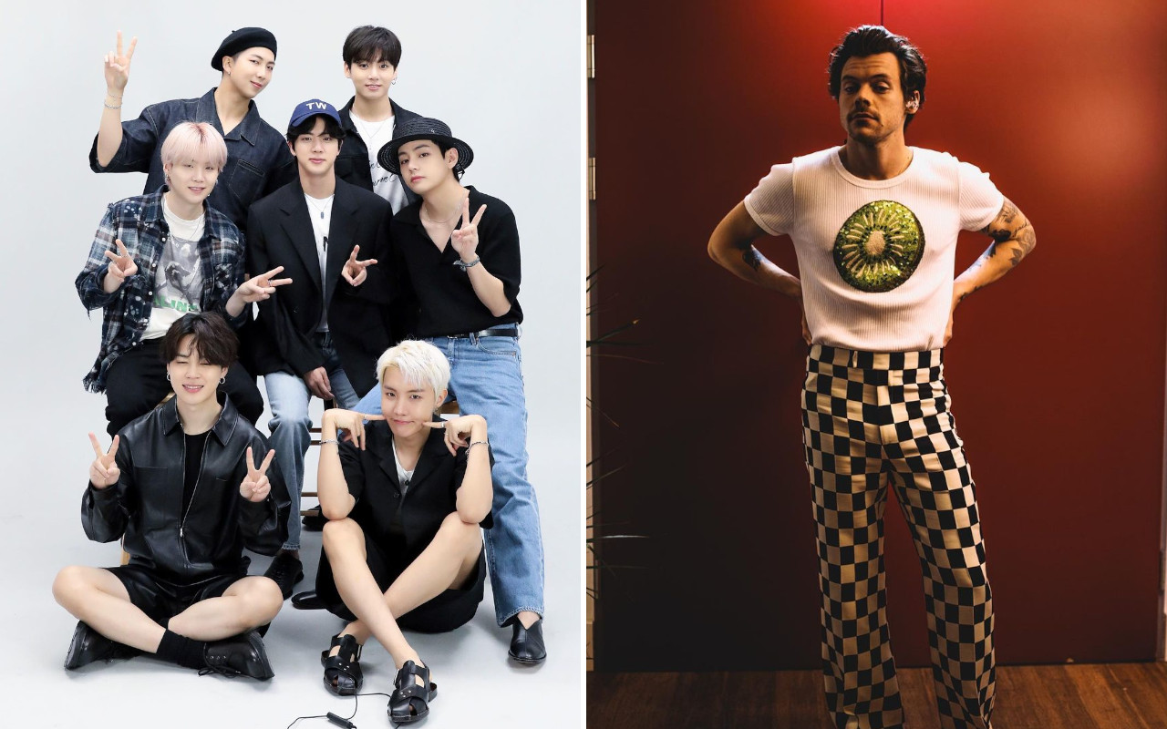 BTS Mejeng Bareng Harry Styles di Backstage, Detail Unggahan RM dan V Jadi Sorotan