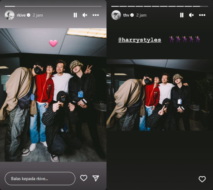 BTS Mejeng Bareng Harry Styles di Backstage, Detail Unggahan RM dan V Jadi Sorotan