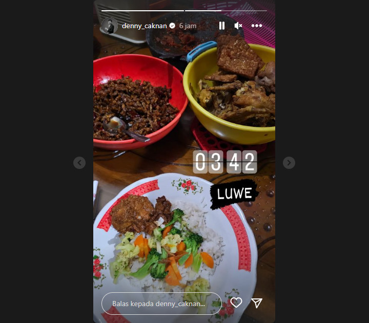 Denny Caknan Pamer Menu Sahur Sederhana