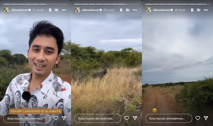 Masih Bungkam Soal Isu Pernah Nikah-Cerai, Alshad Ahmad Asyik Safari di Alam Liar