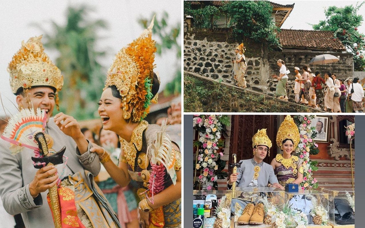 Usung Adat Bali, Intip 8 Potret Pernikahan Laura Theux dan Indra Brotolaras