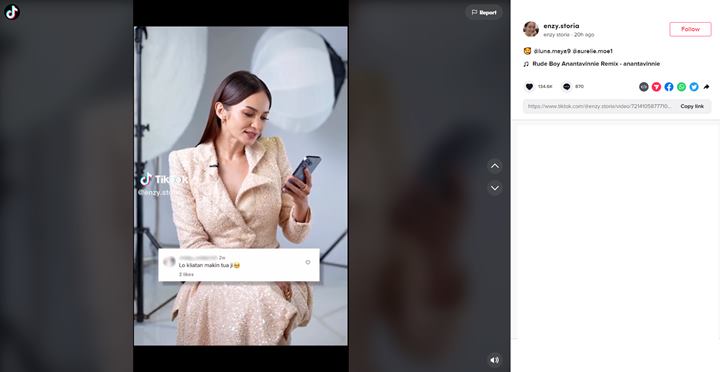 Enzy Storia Jawab dengan Gaya Anggun-Berkelas Saat Wajahnya Diledek