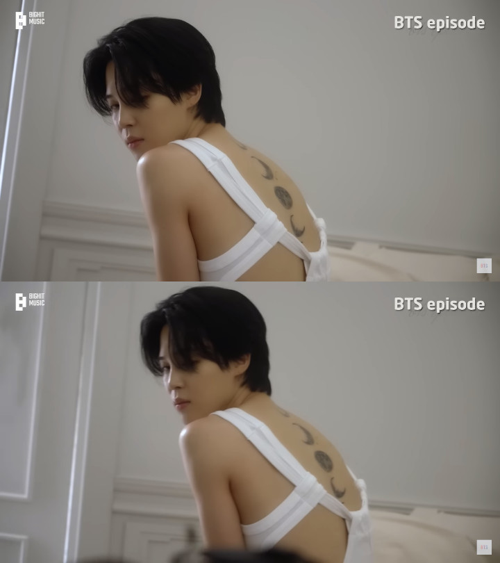 Ditunggu-tunggu, Jimin BTS Perdana Tunjukkan Versi Utuh Tato Bulan di Punggungnya