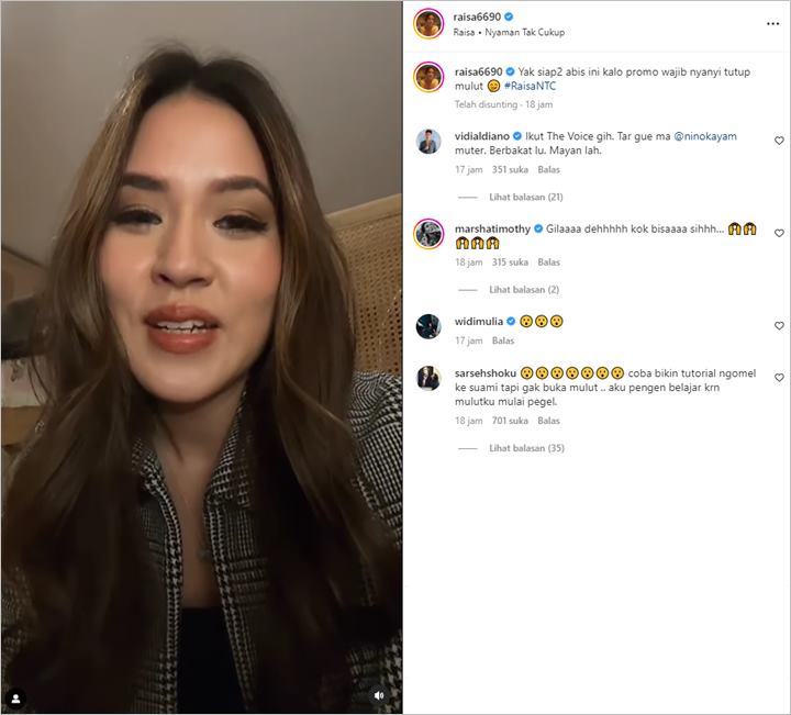 Raisa Bisa Nyanyi dengan Mulut Tertutup, Permintaan Sarah Sechan Nyeleneh