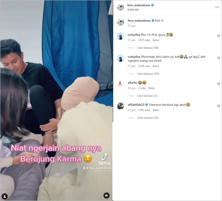 Kena Karma Usai Jahili Fero Walandouw, Cut Syifa Ngakak Minta Maaf