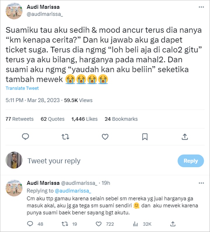 Audi Marissa Nangis Tak Dapat Tiket Konser SUGA BTS, Makin Kejer Gegara Perlakuan Suami