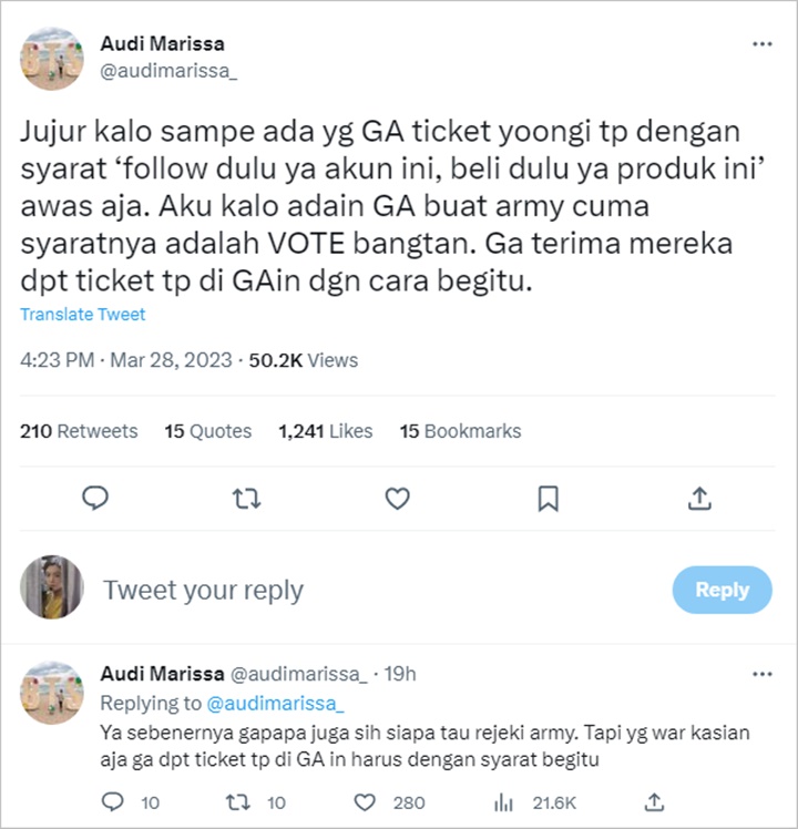 Audi Marissa Nangis Tak Dapat Tiket Konser SUGA BTS, Makin Kejer Gegara Perlakuan Suami