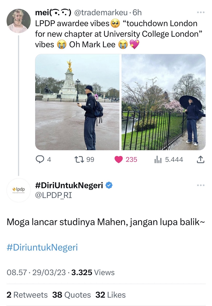 Mark Lee NCT Dream Jalan-jalan di London, Kocak Banget Dibilang Bak Mahasiswa Penerima LPDP