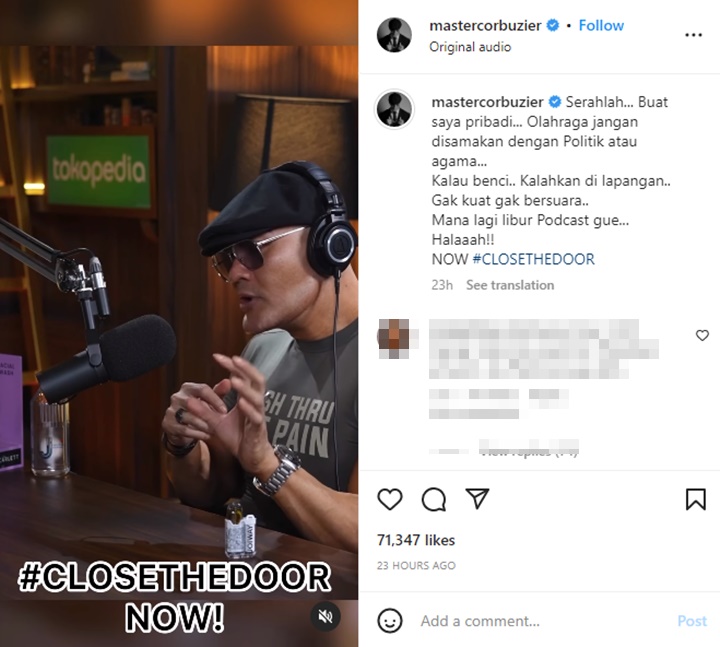 Deddy Corbuzier Singgung Kehancuran Usai Indonesia Batal Jadi Tuan Rumah Piala Dunia U-20