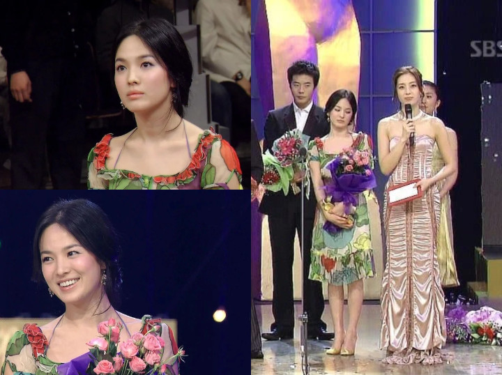 Penampilan dan Tingkah Lucu Song Hye Kyo di SBS Drama Awards 2003 Kembali Jadi Perhatian
