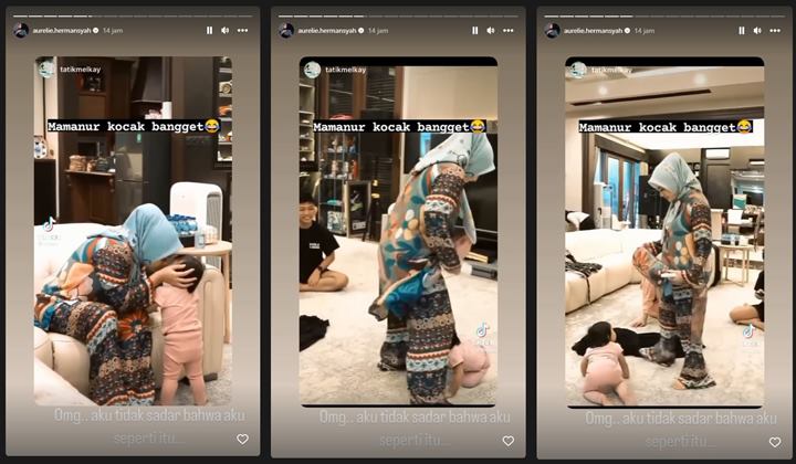 Lakukan Aksi Random Kocak ke Ameena, Aurel Hermansyah: OMG Aku Tidak Sadar