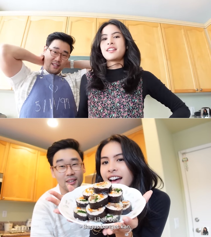 Maudy Ayunda Masak Kimbap Bareng Ibu Mertua, Celemek Tak Biasa Curi Fokus