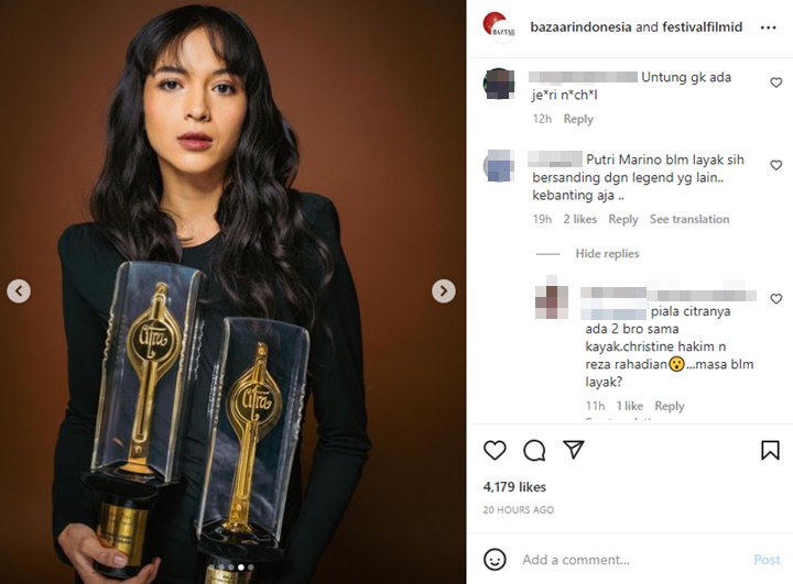 Putri Marino Banjir Pembelaan Usai Disebut Tak Layak Jadi Duta FFI 2023