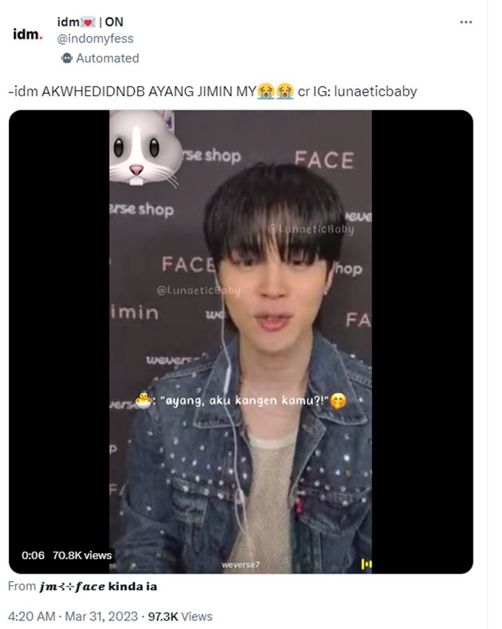 Jimin BTS Janji Kunjungi Para Ayang di IndonesiaJimin BTS Janji Kunjungi Para Ayang di Indonesia