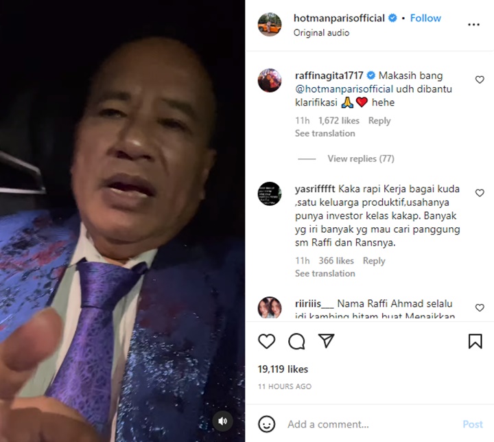 Hotman Paris Tegaskan Raffi Ahmad Tak Terlibat Kasus Kotor Pencucian Uang