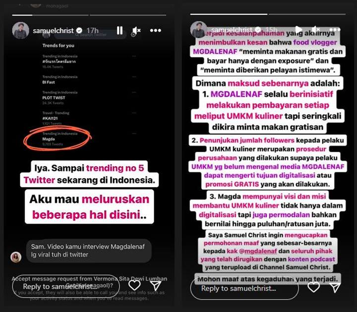 Mgdalenaf Dihujat Soal Cerita Dipandang Sebelah Mata Oleh Owner Resto, Pemilik Podcast Pasang Badan