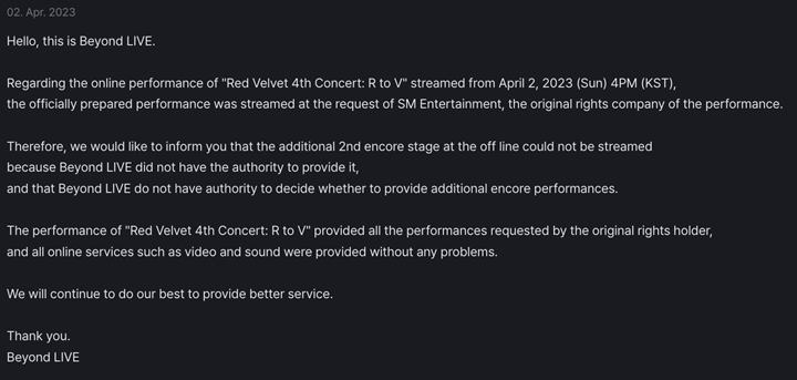 Konser Red Velvet Dipotong, Penyedia Live Streaming Tanggapi Protes Fans