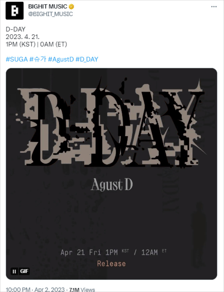 Suga BTS Umumkan Comeback dengan \'D-DAY\', Kolab Bareng IU Diantisipasi
