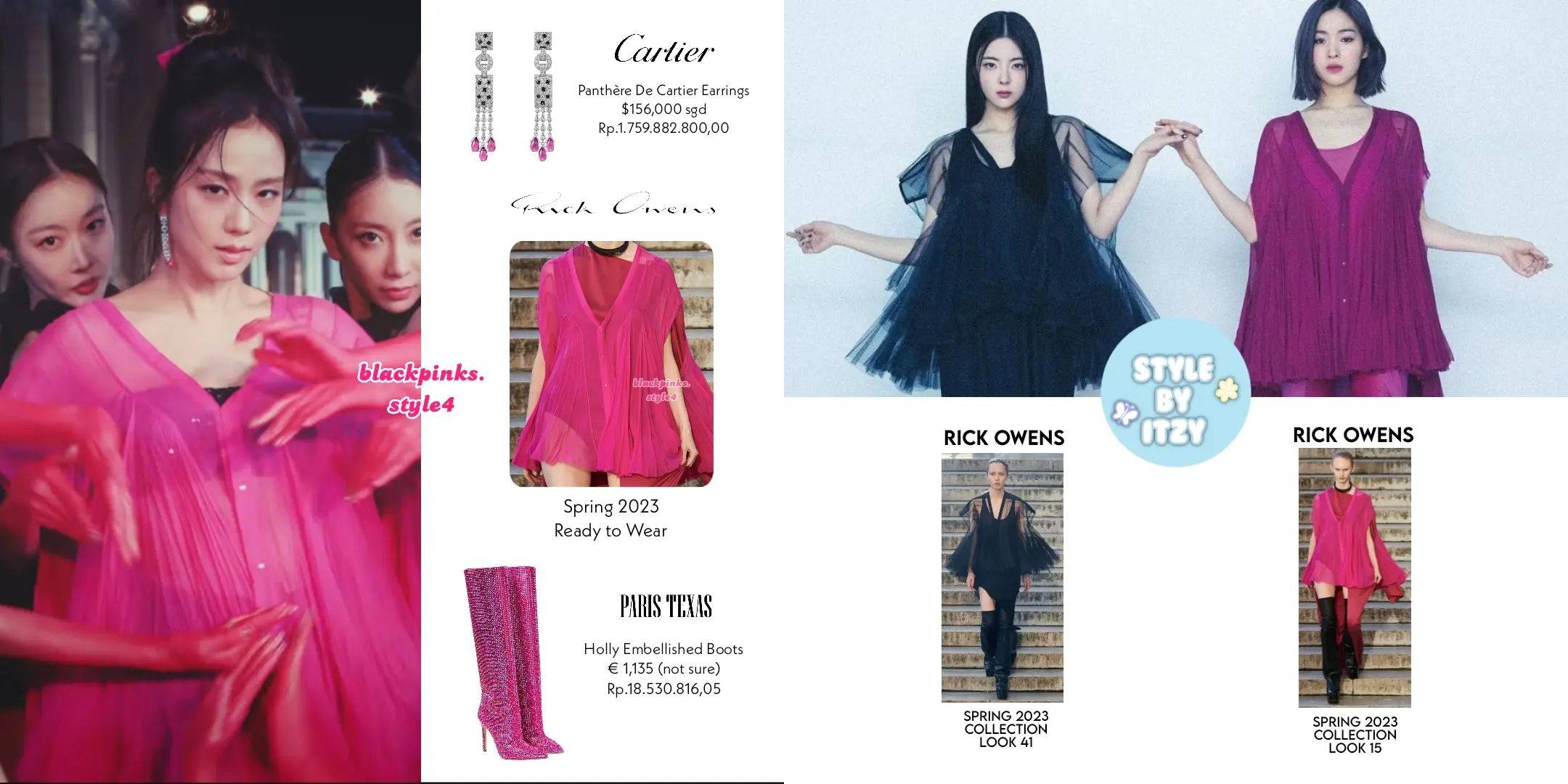 Jisoo BLACKPINK dan Ryujin ITZY mengenakan outfit sama