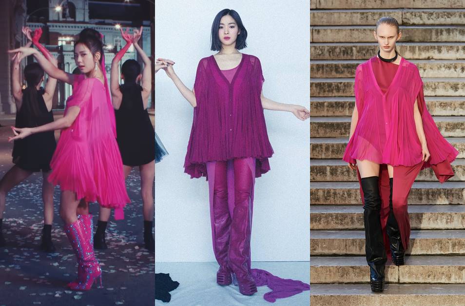 Jisoo BLACKPINK dan Ryujin ITZY mengenakan gaya berbeda dari model