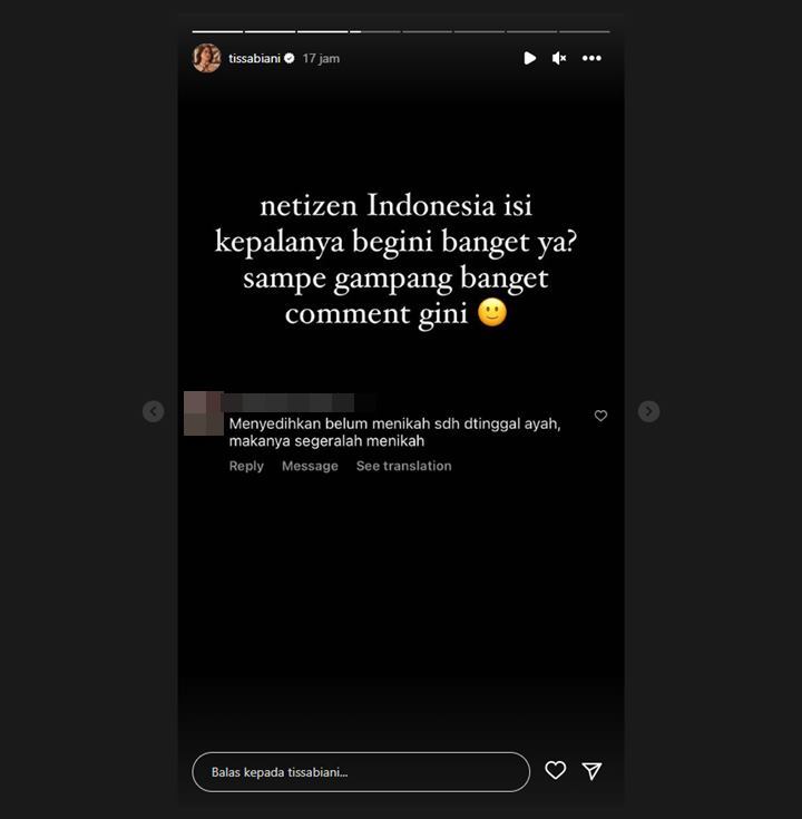 Tissa Biani Miris Dapat Komentar Jahat Usai Sang Ayah Meninggal Dunia