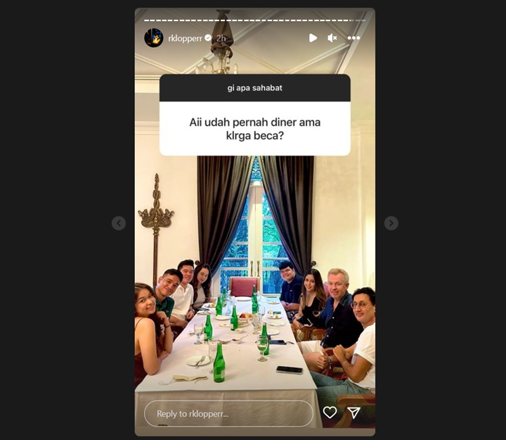 Momen Langka, Rebecca Klopper Spill Foto Fadly Faisal Dinner Bareng Camer Bule