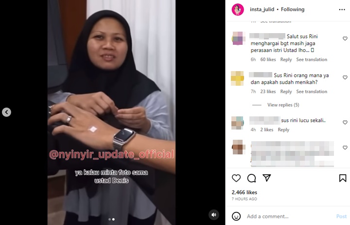 Perlakuan Sus Rini Pengasuh Rayyanza Cipung ke Ustaz Dennis Lim Jadi Perbincangan