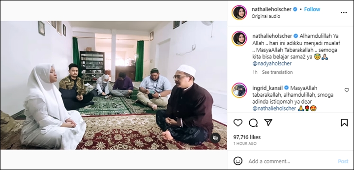 Nathalie Holscher Ungkap Rasanya Lihat Sang Adik Resmi Pindah Agama
