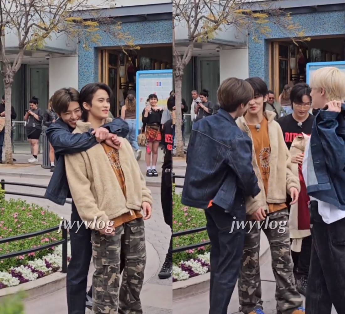 momen Jaemin NCT memeluk Mark dari belakang