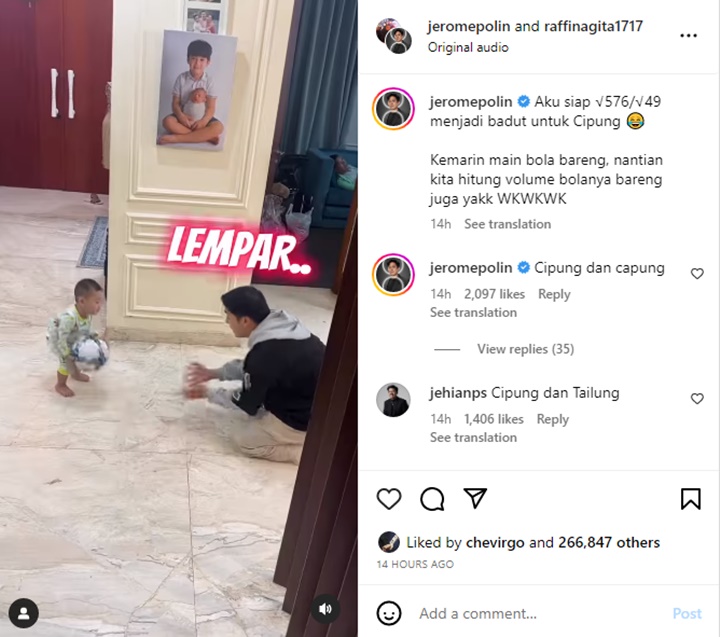 Jerome Polin Rela Jadi Badut Untuk Rayyanza Cipung, Momen Momong Bikin Gemas