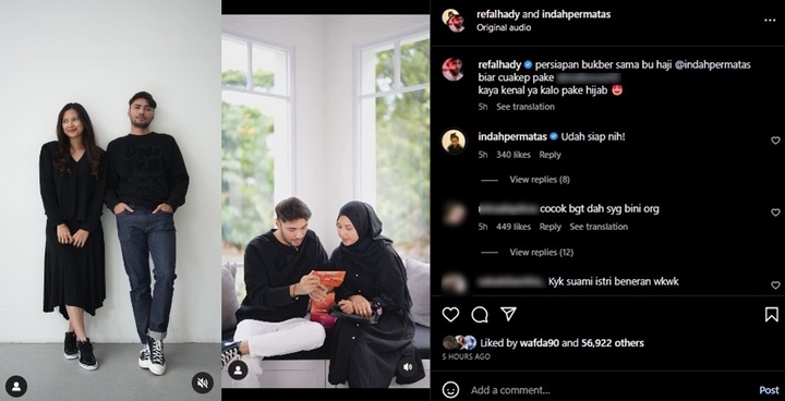 Interaksi Indah Permatasari dan Refal Hady