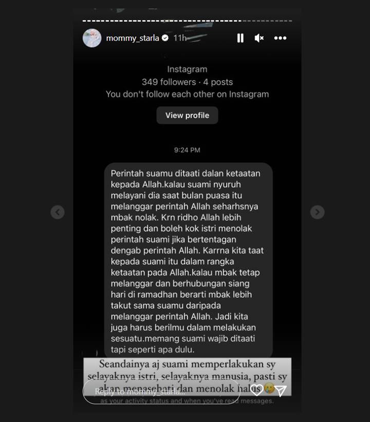 Inara menjelaskan terkait dengan ceritanya harus melayani Virgoun siang-siang di Ramadan