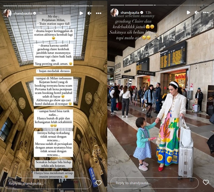 Drama Shandy Aulia Liburan ke Milan, Jatuh di Tempat Umum Hingga Kena Tipu
