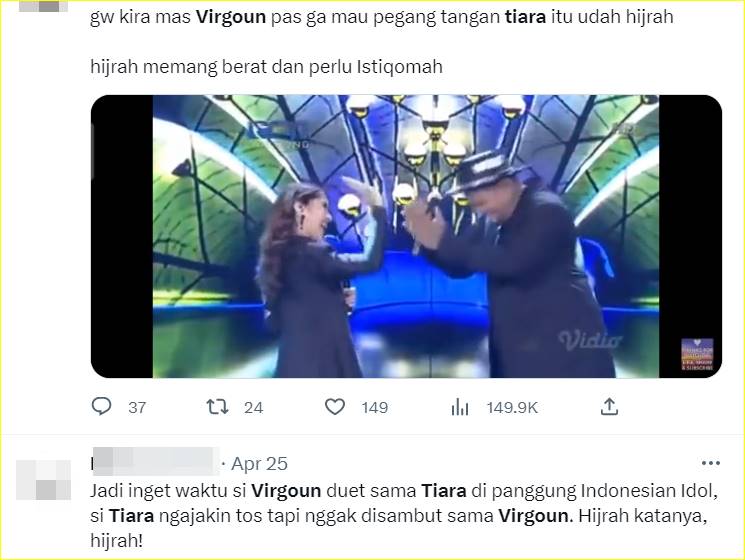 momen Virgoun menolak tos dengan Tiara Andini disorot